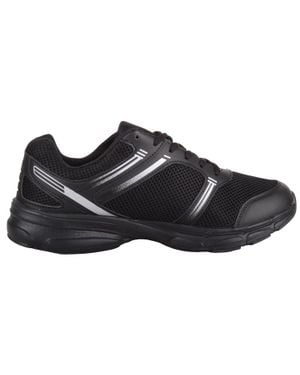 Absolute Footwear Lightweight Lace Up Sports Wide Fit Trainer Trainers - Black