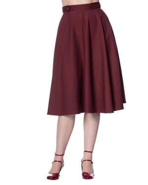 Banned Retro Di Di Swing Skirt - Red