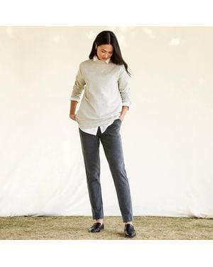 Lands' End Sport Knit Straight Leg Cord Trousers - White