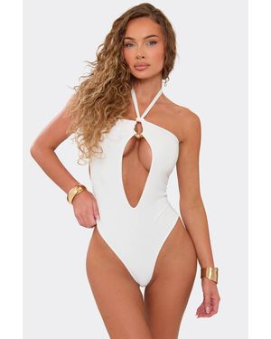 EGO Keyhole Maxi Swimsuit - White
