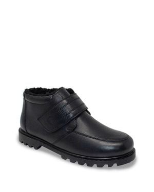 Chums Leather Touch Fasten Boot Extra Wide Fit - Black