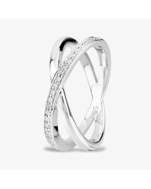Rosa Lea Double Crossover Half-Eternity Ring Bj-R2786C 58 - White
