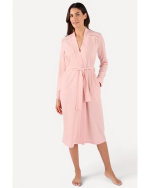 DAMART Belted Waffle Knit Jersey Dressing Gown - Pink