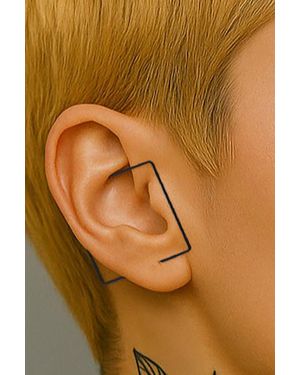 Otis Jaxon London Single Square Sterling Ear Cuff Earring - Brown
