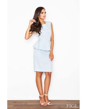 Love Lace Basque Pencil Elastic Day Dress With Zip - White