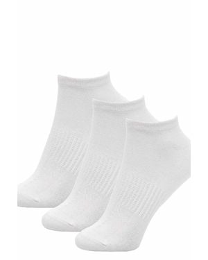 Chums 3 Pack Bamboo Trainer Socks Arch Support & Ventilated Top - White