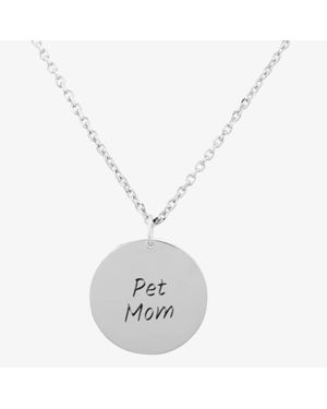 T.H.Baker Classic Pet Mom Disc Pendant Necklace Thb001604 - White
