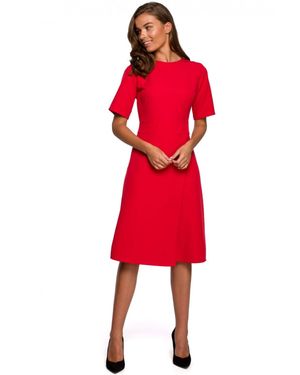 Love Lace Stylish Envelope Trapeze Hem Dress - Red