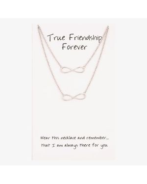 T.H.Baker Sentiments True Friendship Forever Matching Infinity Necklaces 29929 - White