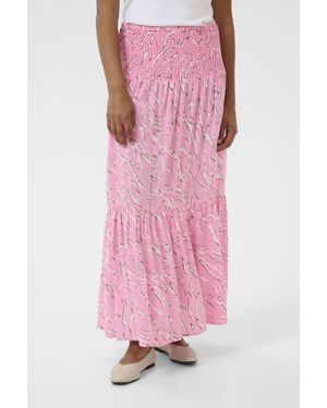 Kaffe Kamaxi Smock Waist Maxi Skirt - Pink