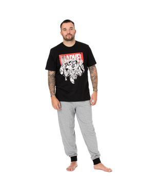 Marvel Short Sleeve Long Leg Pyjama Set - Black