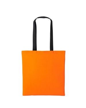 Nutshell Varsity Cotton Shopper Long Handle Tote - Orange