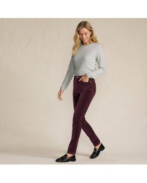 Lands' End Slim Leg Velvet Jeans, High Waisted - Natural