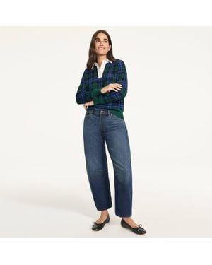 Lands' End Soft Denim Relaxed Barrel Ankle Jeans, Mid Rise - Blue