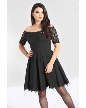 Hell Bunny Amara Off-Shoulder Mini Dress - Black