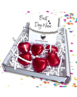 Aye Do Gifts Best Dog Mum Mini Gift Hamper Heart Bracelet - Red