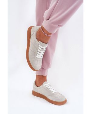 Love Lace Classic Lace-Up Suede Sports Trainers - Pink
