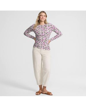 Lands' End Cotton Modal Long Sleeve Crew Neck Top - Pink
