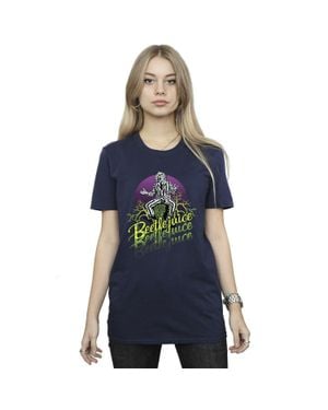 Beetlejuice Circle Cotton Boyfriend T-Shirt - Blue