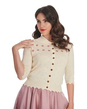 Banned Retro Rose Cardigan-Offwhite