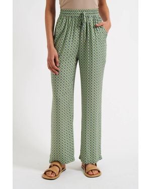 Louche Emmanuella Tangiers Print Pyjama Style Trousers - Green
