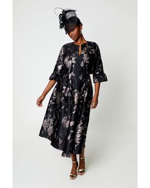 Coast Jacquard Jacket With Flare Cuff - Black
