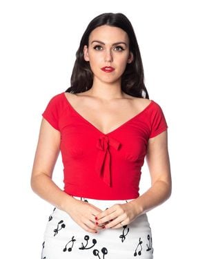 Banned Retro Bow Wow Top - Red