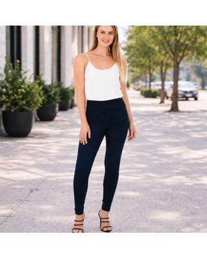 Smart Living Skinny Fit Denim Jeggings With Pockets - Blue