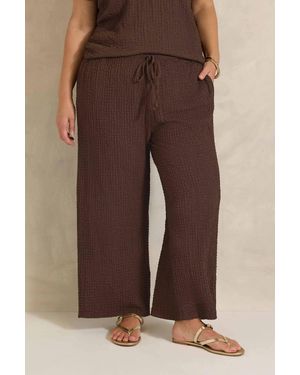 Evans Wide Leg Trousers - Brown
