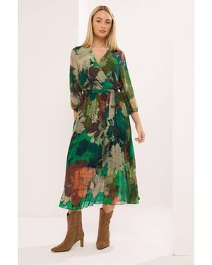 Star by Julien MacDonald Abstract Pleated Dress - Green