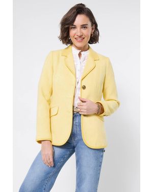 Joe Browns Contrast Suede Collar Jacket - Yellow
