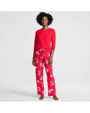 Lands' End Petite Cotton Jersey Pyjama Set - Red