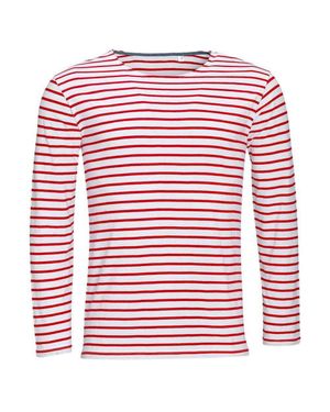 Sol's Marine Striped Long-Sleeved T-Shirt - Red