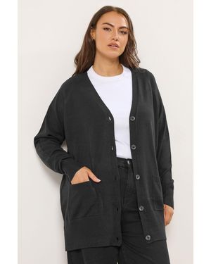 Yours Long Sleeve Boyfriend Cardigan - Black