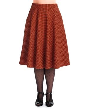 Banned Retro October Spooks Swing Skirt - Red