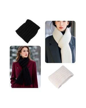 KDMD Thick Knitted Woollen Winter Scarf For - Black