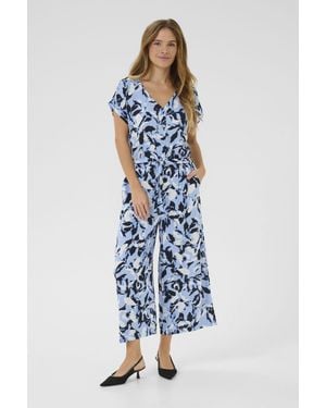 Kaffe Kamira V-Neck Jumpsuit - Blue
