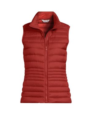 Lands' End Petite Wanderweight Down Ultralight Packable Gilet - Red