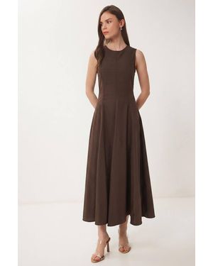 Happiness İstanbul Cotton-Blend Sleeveless Maxi Dress - Brown