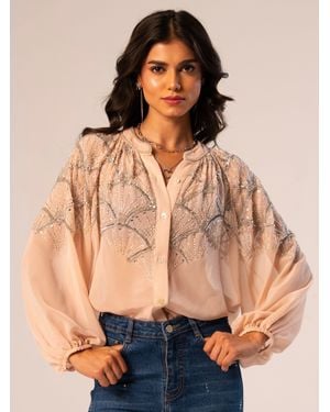 Rose & Nancy Gemma--Embellieshe-Blouse - Natural
