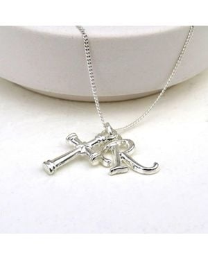 Aye Do Gifts Personalised Initial Cross Charm Necklace - White