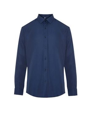 WOVCOR Slim Fit Long Sleeve Easy Iron Shirt - Blue