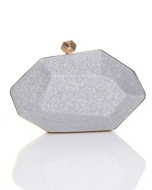 AJVANI Geometric Glitter Party Clutch Shoulder Handbag Bag - Grey