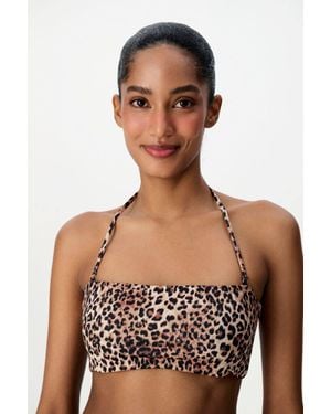 Penti Leo Leopard Print Strapless Bikini Top - Multicolour
