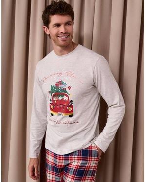 Threadbare Santa Car Pyjama Set - Brown