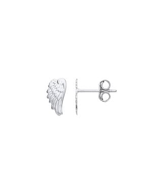 Jewelco London Angel Wings Drop Earrings - Metallic