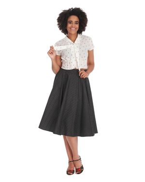 Banned Retro Mini Polka Queen Swing Skirt - Black