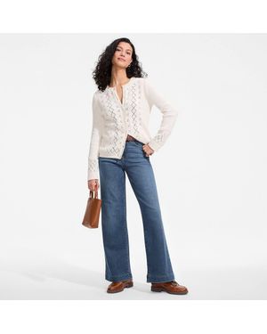 Lands' End Wide Leg All-Day Coolmax Stretch Jeans - Blue