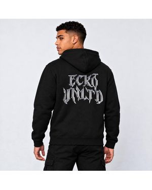 Ecko' Unltd Gothic Chrome Back Print Hoodie - Black