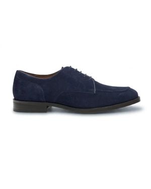 TruClothing Suede Derby Classic Moc Toe Lace-Up Dress Shoes - Blue